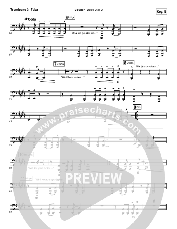 Louder Trombone 3/Tuba (Matt Redman)