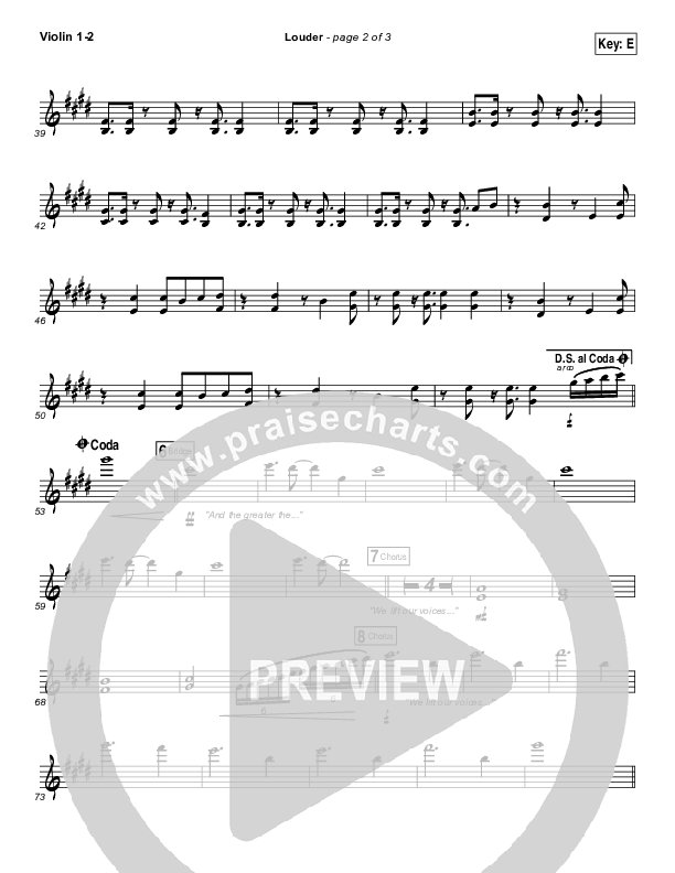 Louder Violin 1/2 (Matt Redman)