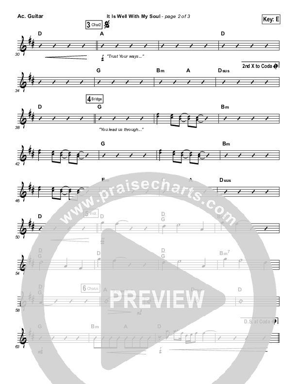 It Is Well With My Soul Acoustic Guitar Sheet Music PDF (Matt Redman