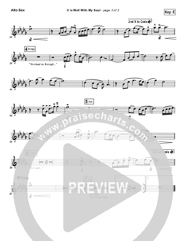 It Is Well With My Soul Alto Sax (Matt Redman)