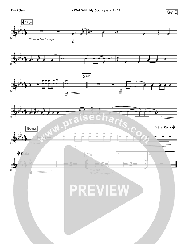 It Is Well With My Soul Bari Sax (Matt Redman)