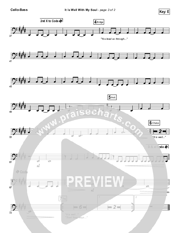 It Is Well With My Soul Cello/Bass (Matt Redman)