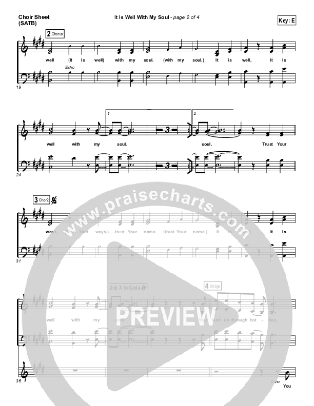 It Is Well With My Soul Choir Sheet (SATB) (Matt Redman)