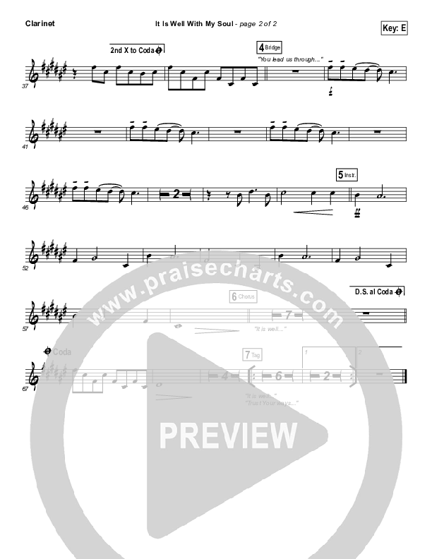 It Is Well With My Soul Clarinet (Matt Redman)