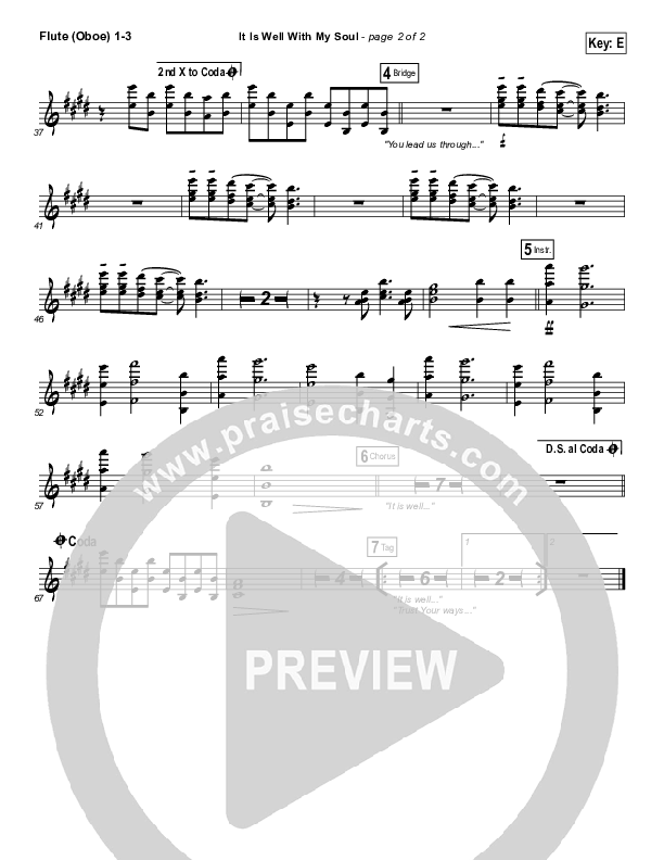 It Is Well With My Soul Flute/Oboe 1/2/3 (Matt Redman)