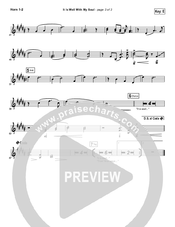 It Is Well With My Soul French Horn 1/2 (Matt Redman)