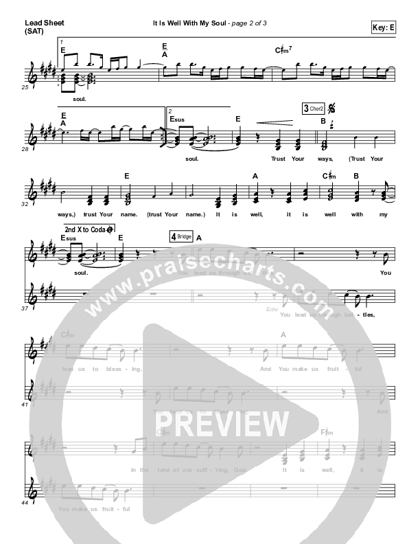 It Is Well With My Soul Lead Sheet (SAT) (Matt Redman)