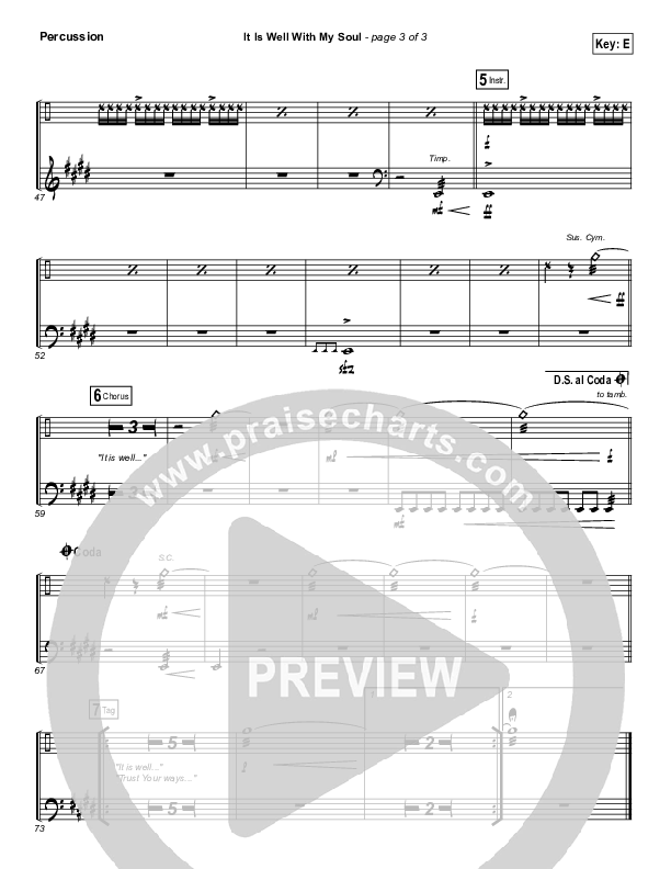 It Is Well With My Soul Percussion (Matt Redman)