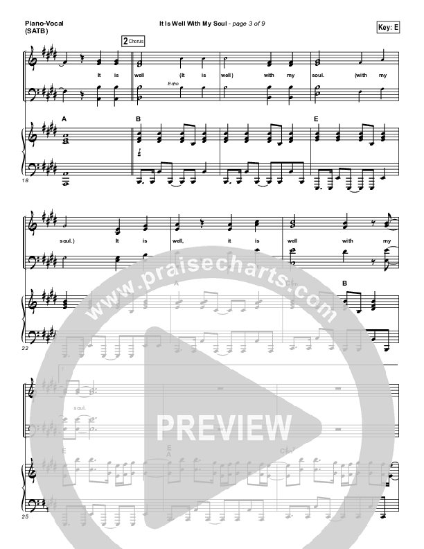 It Is Well With My Soul Piano/Vocal (SATB) (Matt Redman)