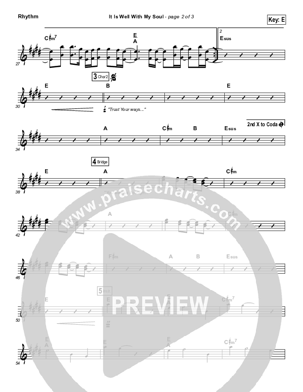 It Is Well With My Soul Rhythm Chart (Matt Redman)