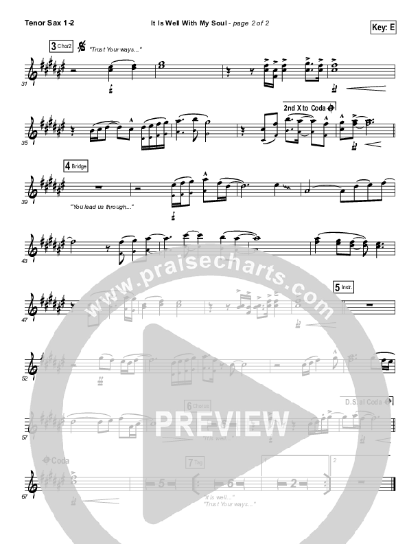 It Is Well With My Soul Tenor Sax 1/2 (Matt Redman)