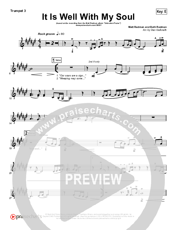 It Is Well With My Soul Trumpet 3 (Matt Redman)