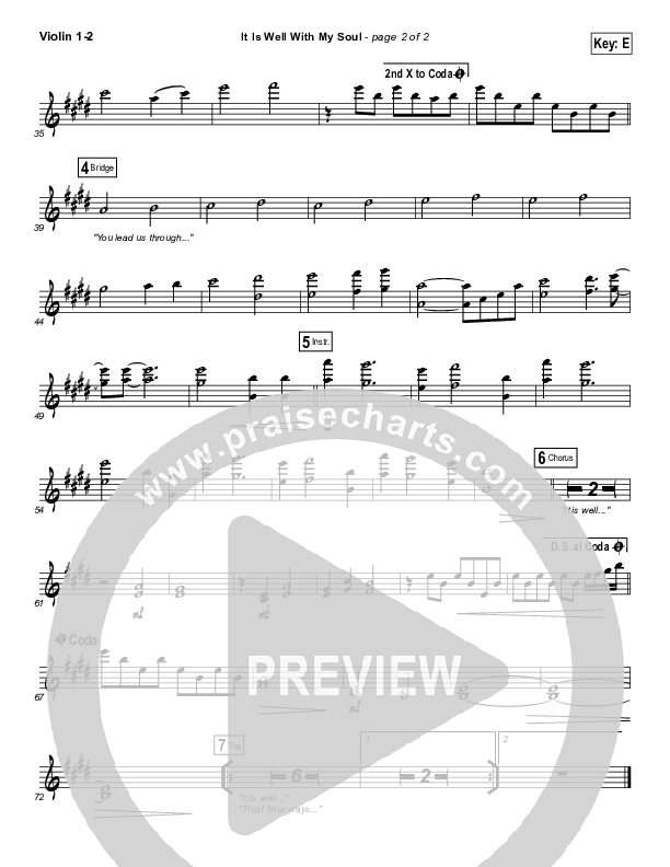 It Is Well With My Soul Violin 1/2 (Matt Redman)