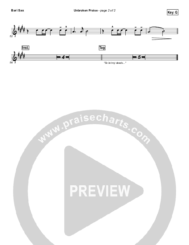 Unbroken Praise Bari Sax (Matt Redman)