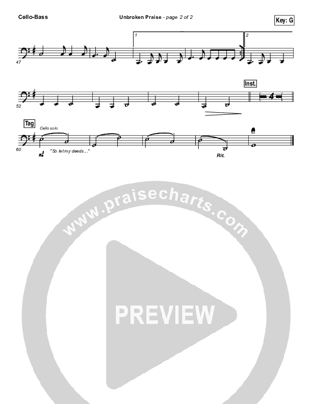 Unbroken Praise Cello/Bass (Matt Redman)
