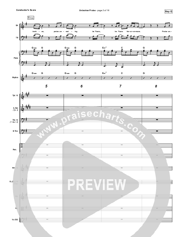 Unbroken Praise Conductor's Score (Matt Redman)
