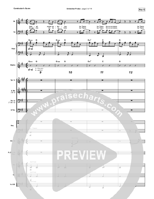 Unbroken Praise Conductor's Score (Matt Redman)