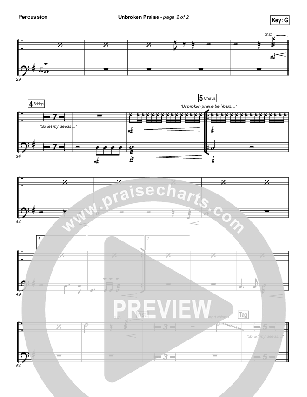 Unbroken Praise Percussion (Matt Redman)