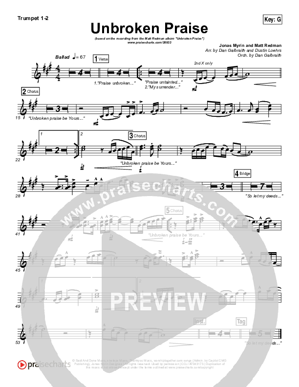 Unbroken Praise Trumpet 1,2 (Matt Redman)
