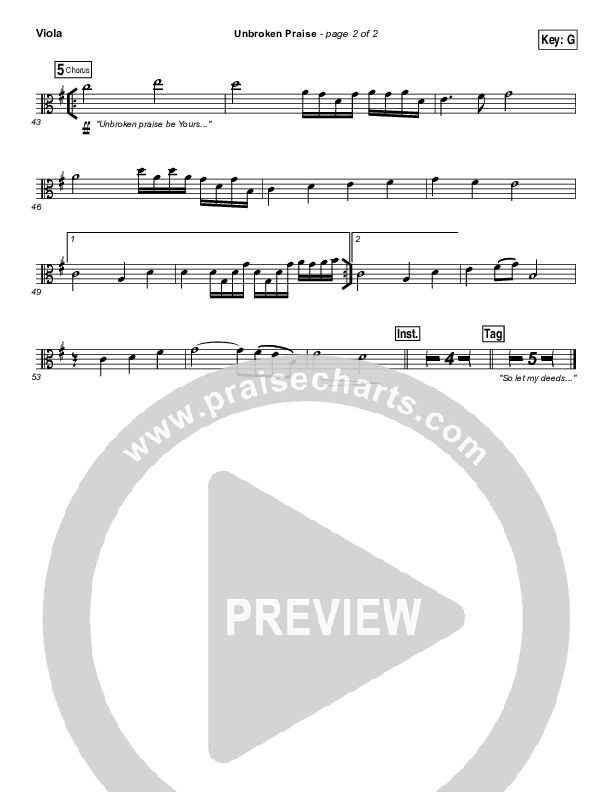 Unbroken Praise Viola (Matt Redman)