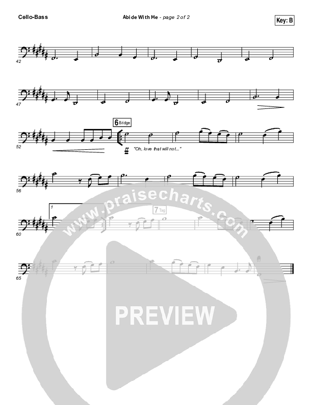 Abide With Me Cello/Bass (Matt Redman)