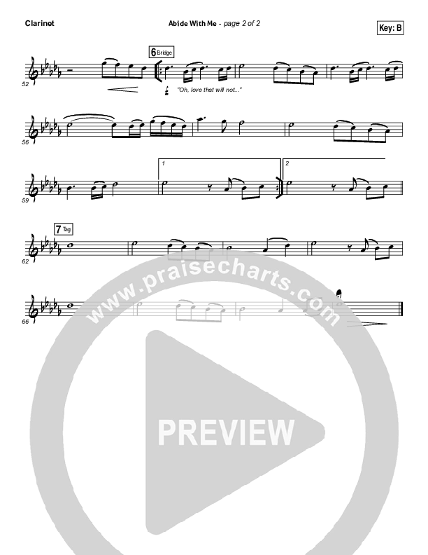 Abide With Me Clarinet (Matt Redman)