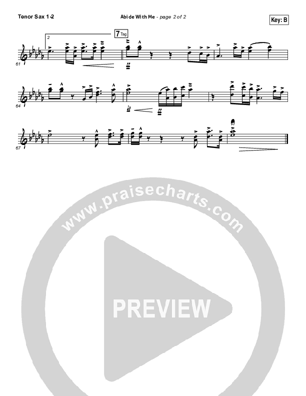 Abide With Me Tenor Sax 1/2 (Matt Redman)