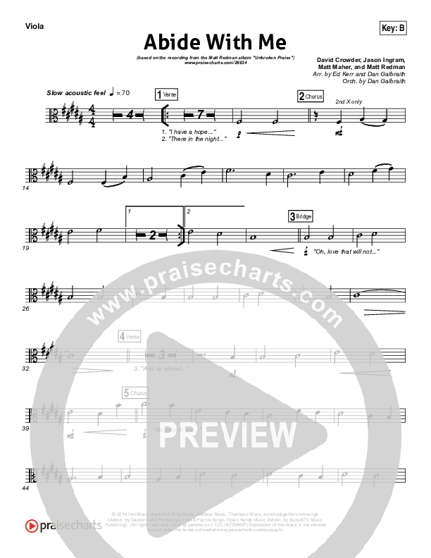 Abide With Me Viola (Matt Redman)