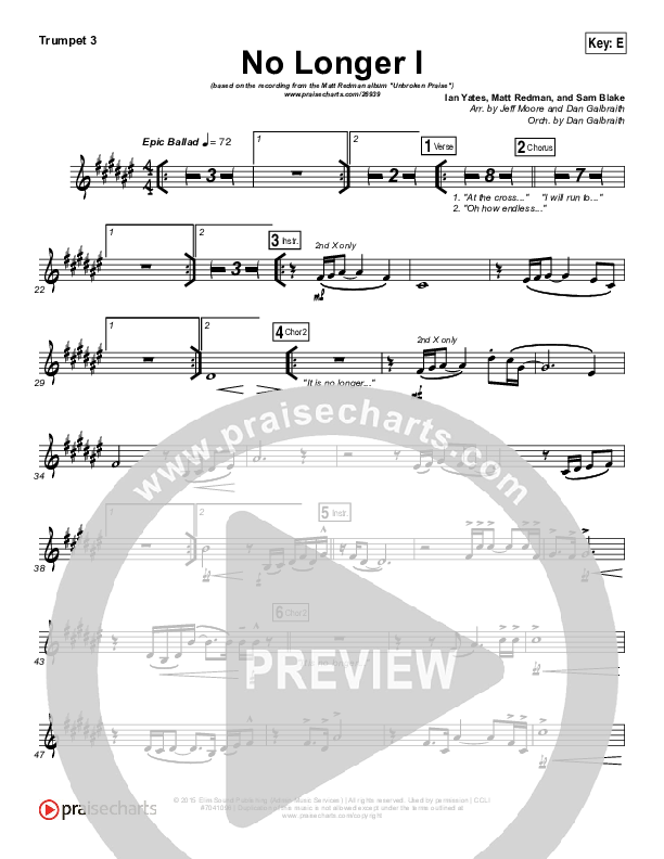 No Longer I Trumpet 3 (Matt Redman)