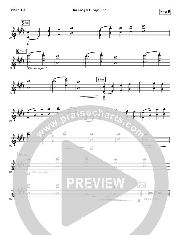 No Longer I Violin 1/2 (Matt Redman)