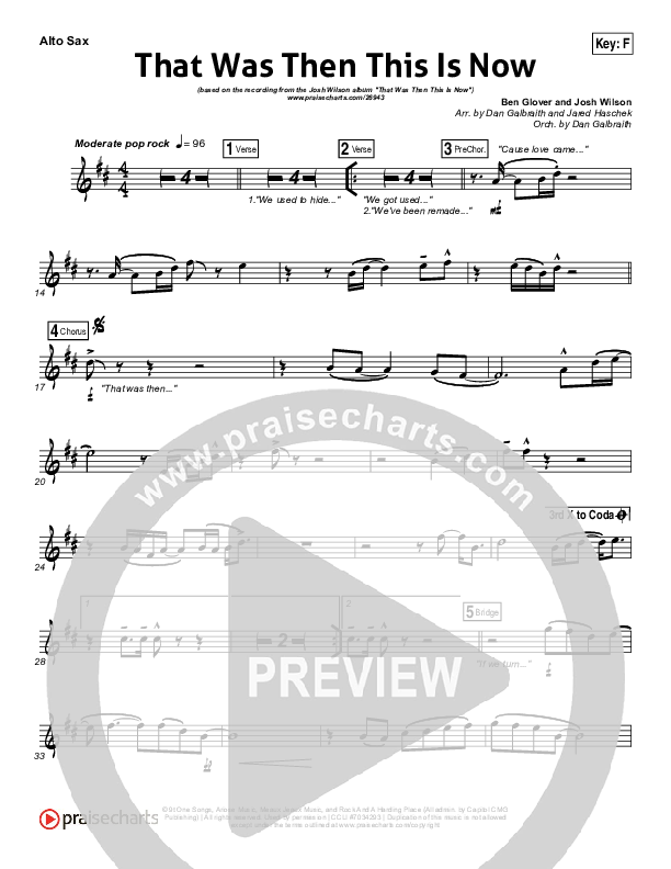 That Was Then This Is Now Alto Sax (Josh Wilson)