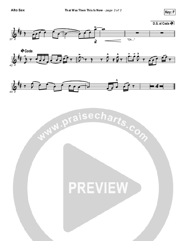 That Was Then This Is Now Alto Sax (Josh Wilson)