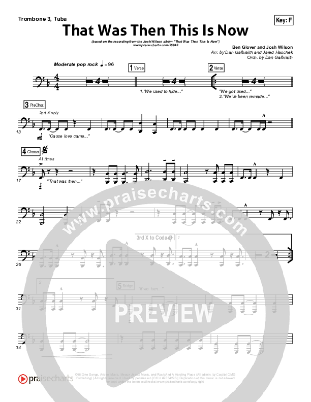 That Was Then This Is Now Trombone 3/Tuba (Josh Wilson)