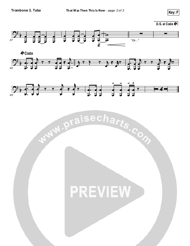 That Was Then This Is Now Trombone 3/Tuba (Josh Wilson)