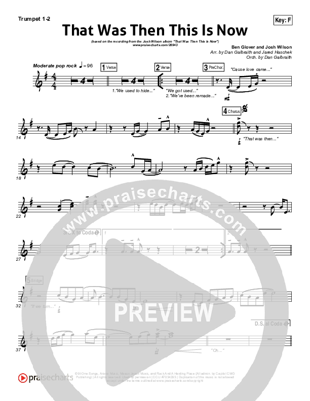 That Was Then This Is Now Trumpet 1,2 (Josh Wilson)