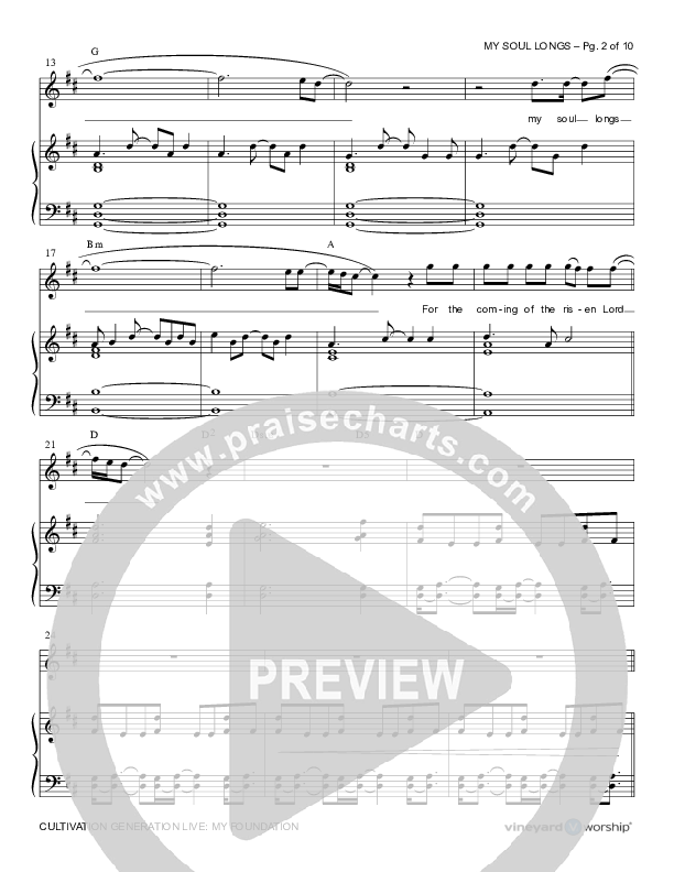 My Soul Longs Lead & Piano (Cultivation Generation)