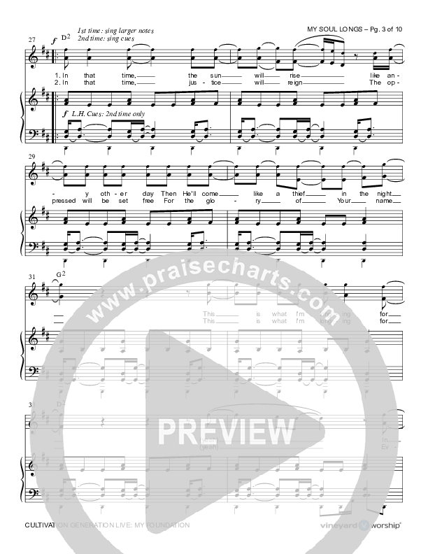 My Soul Longs Lead & Piano (Cultivation Generation)