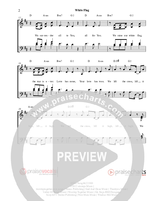 White Flag Lead Sheet (PraiseVocals)