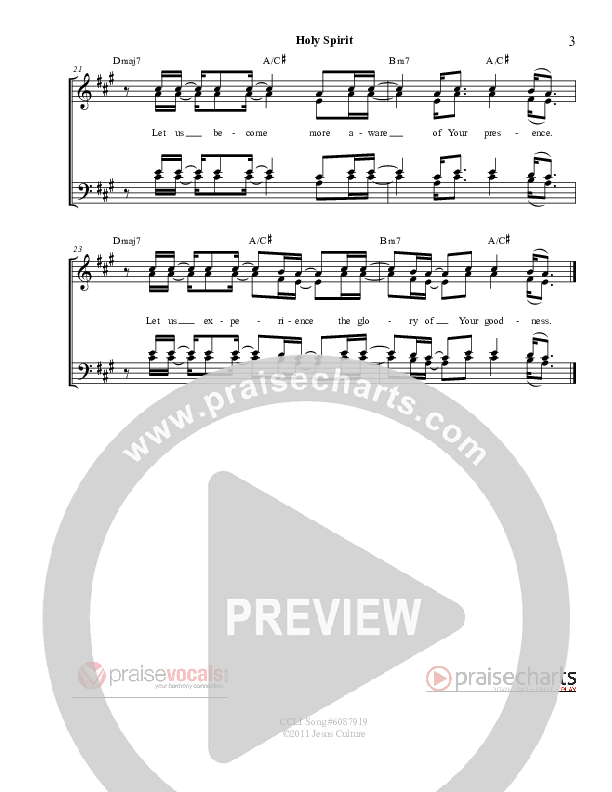 Holy Spirit Lead Sheet (PraiseVocals)