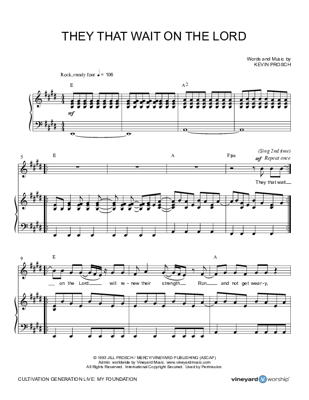 They That Wait On The Lord Lead & Piano (Cultivation Generation)