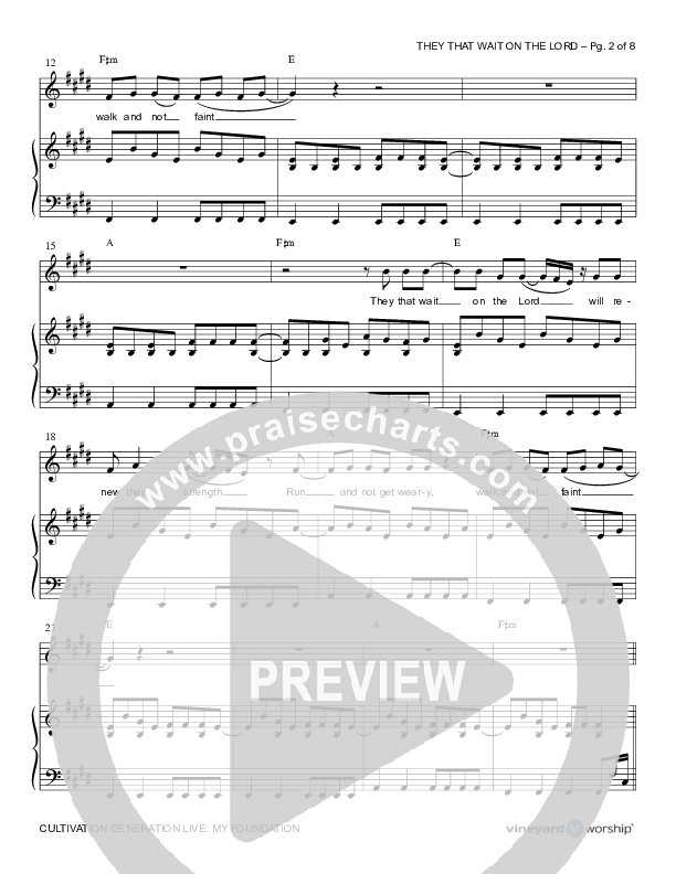 They That Wait On The Lord Lead & Piano (Cultivation Generation)