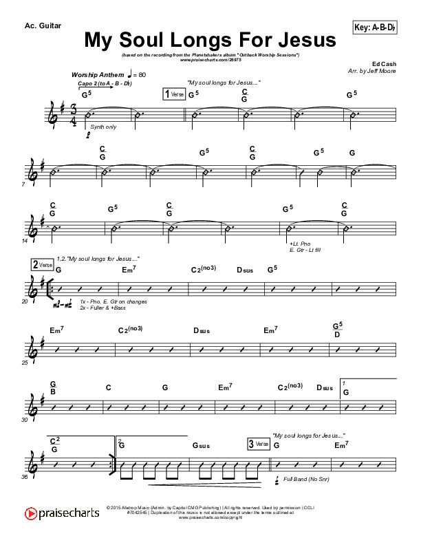 My Soul Longs For Jesus Acoustic Guitar (Planetshakers)