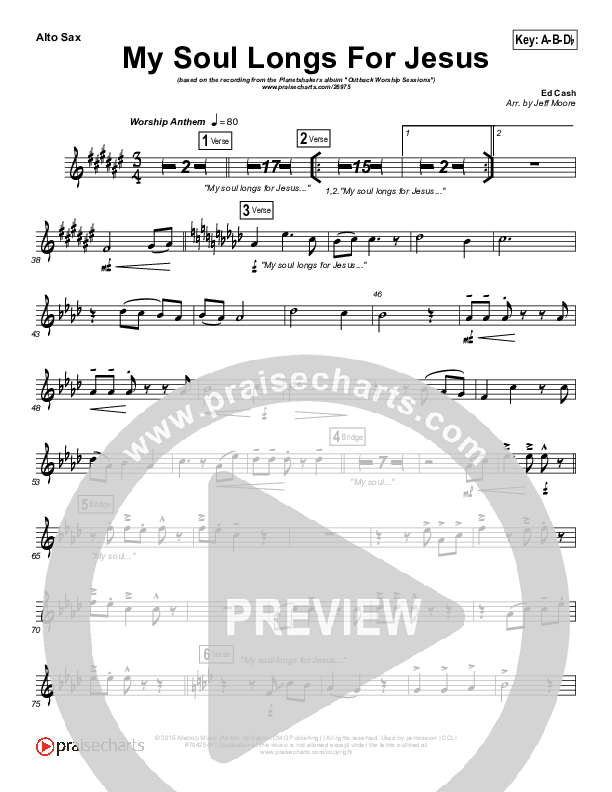 My Soul Longs For Jesus Alto Sax (Planetshakers)