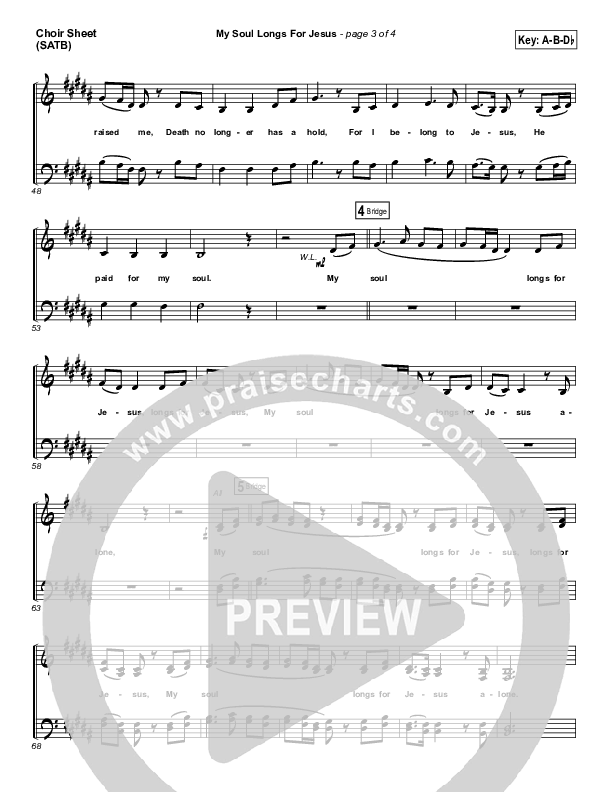 My Soul Longs For Jesus Choir Sheet (SATB) (Planetshakers)