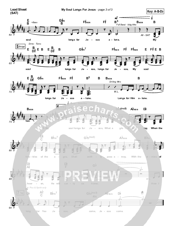 My Soul Longs For Jesus Lead Sheet (SAT) (Planetshakers)