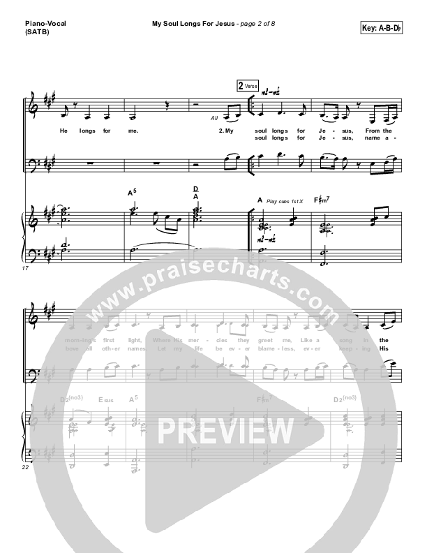 My Soul Longs For Jesus Piano/Vocal (SATB) (Planetshakers)