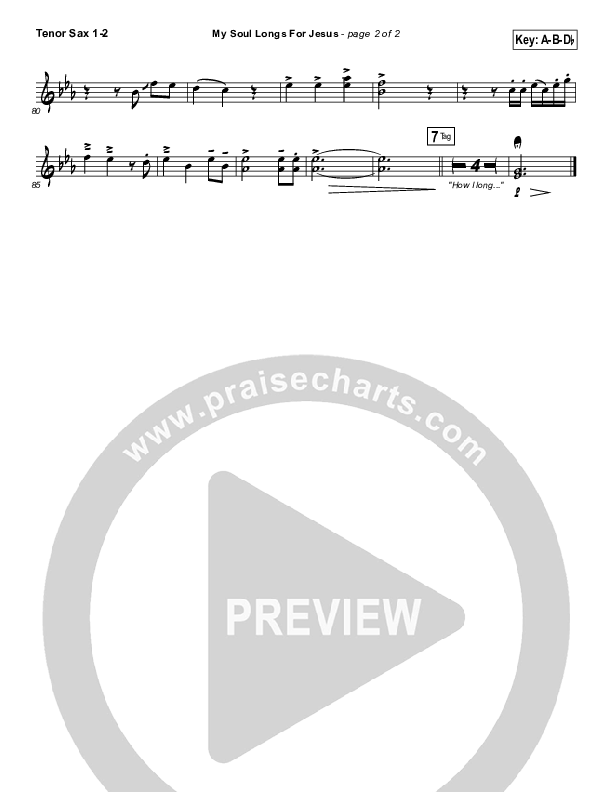 My Soul Longs For Jesus Tenor Sax 1/2 (Planetshakers)