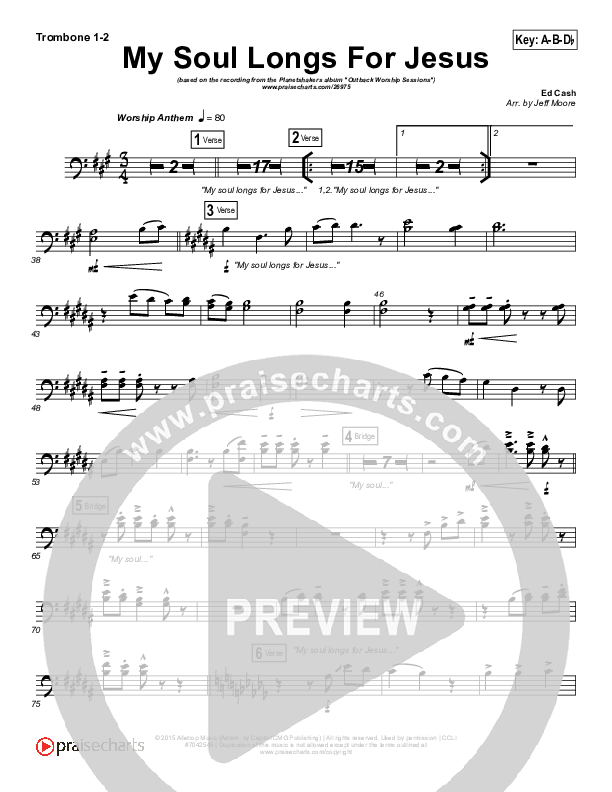 My Soul Longs For Jesus Trombone 1/2 (Planetshakers)