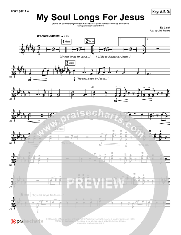 My Soul Longs For Jesus Trumpet 1,2 (Planetshakers)
