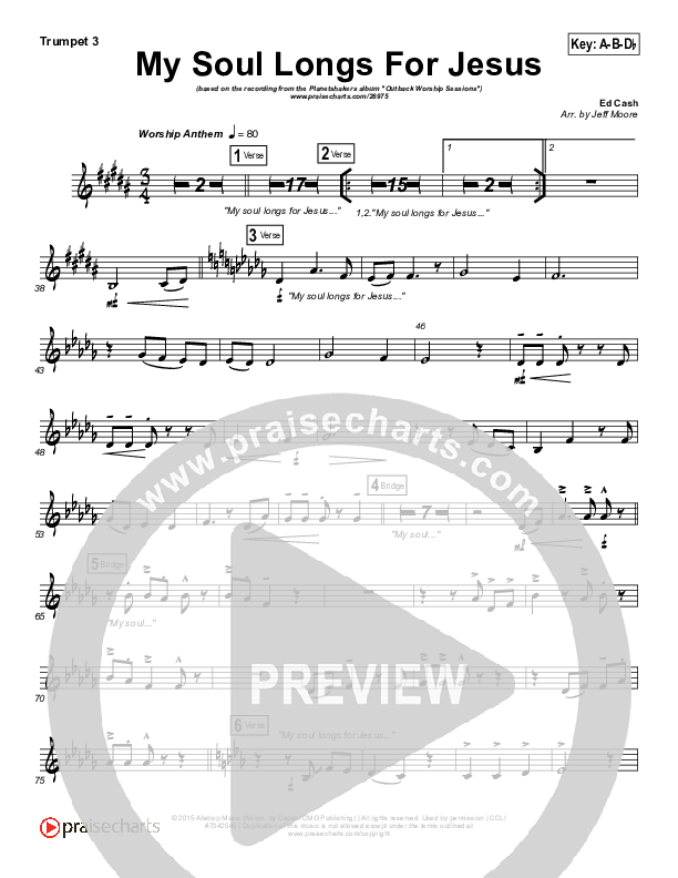 My Soul Longs For Jesus Trumpet 3 (Planetshakers)